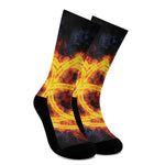 Fire Celtic Knot Print Crew Socks