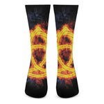 Fire Celtic Knot Print Crew Socks