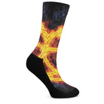 Fire Celtic Knot Print Crew Socks