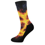 Fire Celtic Knot Print Crew Socks