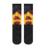 Fire Celtic Knot Print Crew Socks