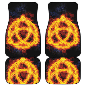 Fire Celtic Knot Print Front and Back Car Floor Mats