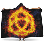 Fire Celtic Knot Print Hooded Blanket