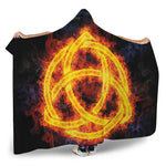 Fire Celtic Knot Print Hooded Blanket
