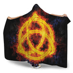 Fire Celtic Knot Print Hooded Blanket
