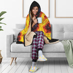Fire Celtic Knot Print Hooded Blanket
