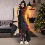 Fire Celtic Knot Print Hooded Blanket