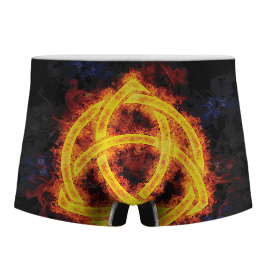 Fire Celtic Knot Print Men's Boxer Briefs