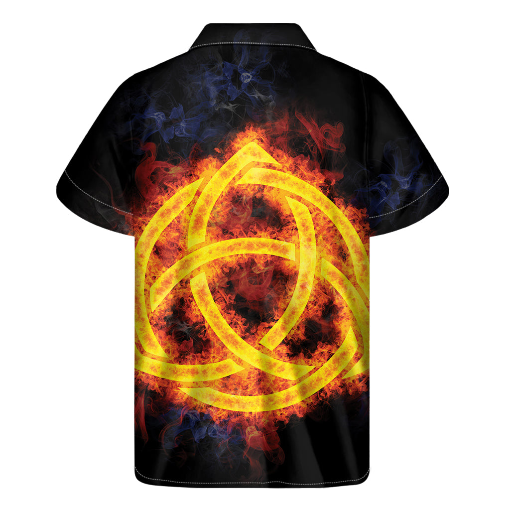 Fire Celtic Knot Print Men's Short Sleeve Shirt