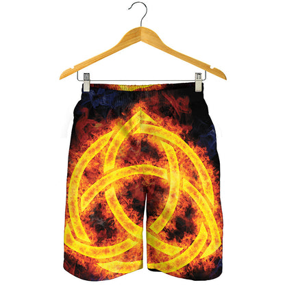 Fire Celtic Knot Print Men's Shorts