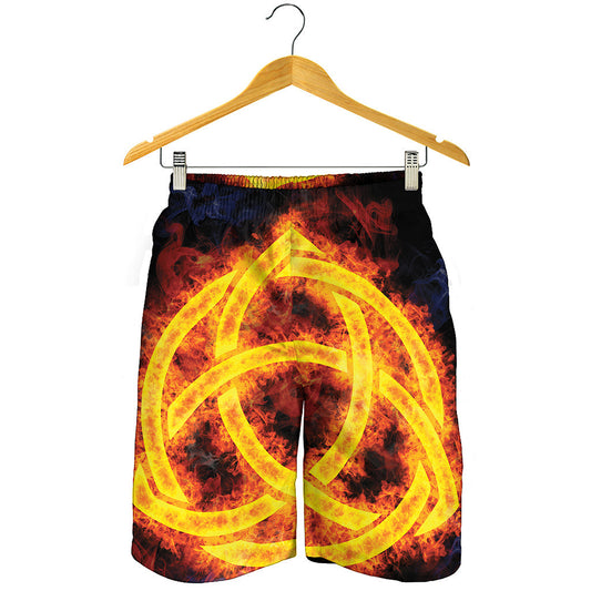 Fire Celtic Knot Print Men's Shorts