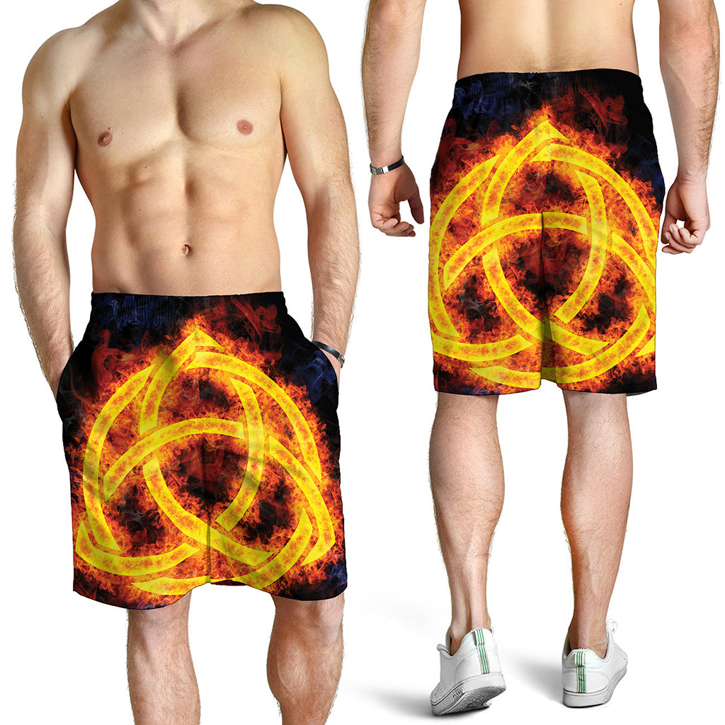 Fire Celtic Knot Print Men's Shorts