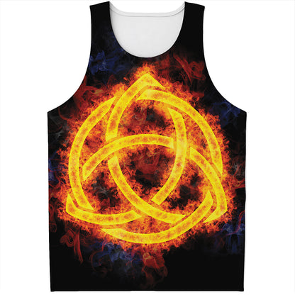 Fire Celtic Knot Print Men's Tank Top