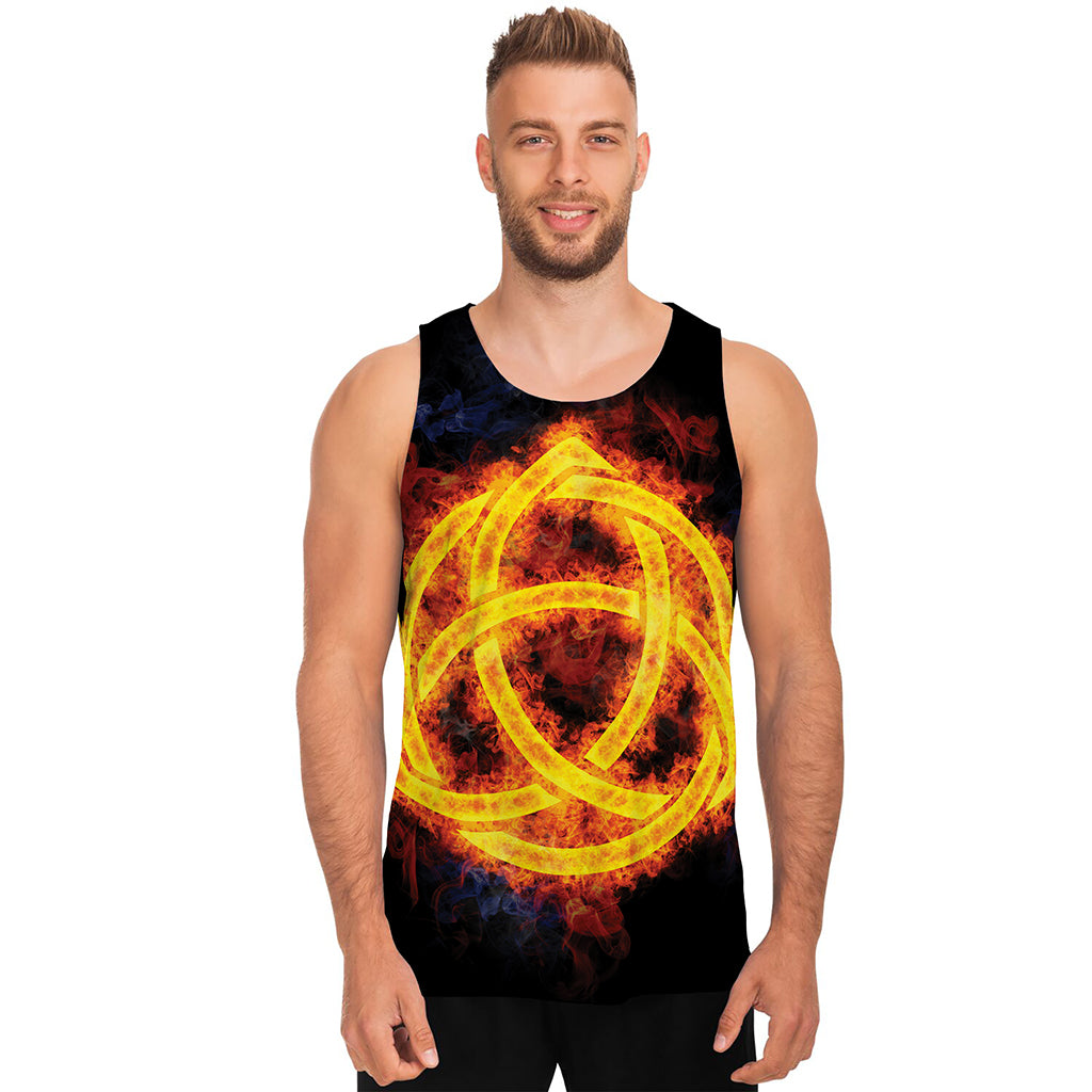 Fire Celtic Knot Print Men's Tank Top