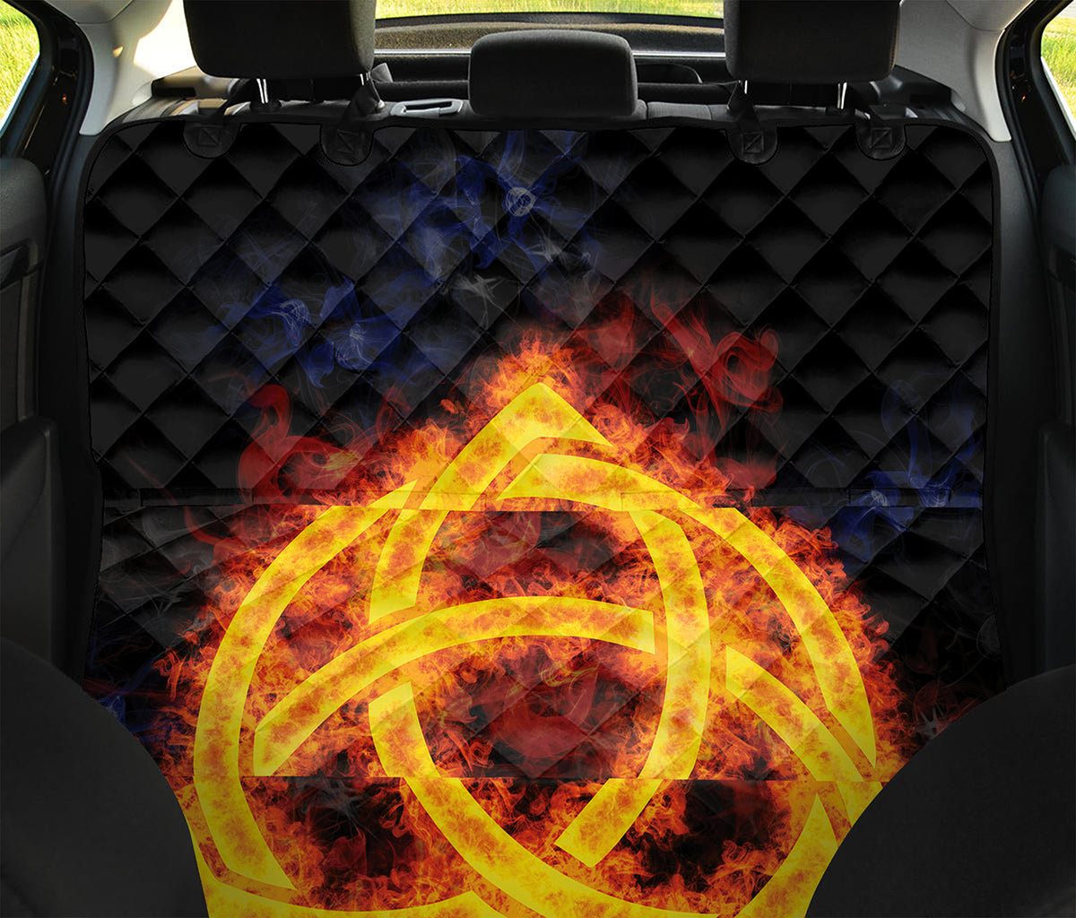 Fire Celtic Knot Print Pet Car Back Seat Cover