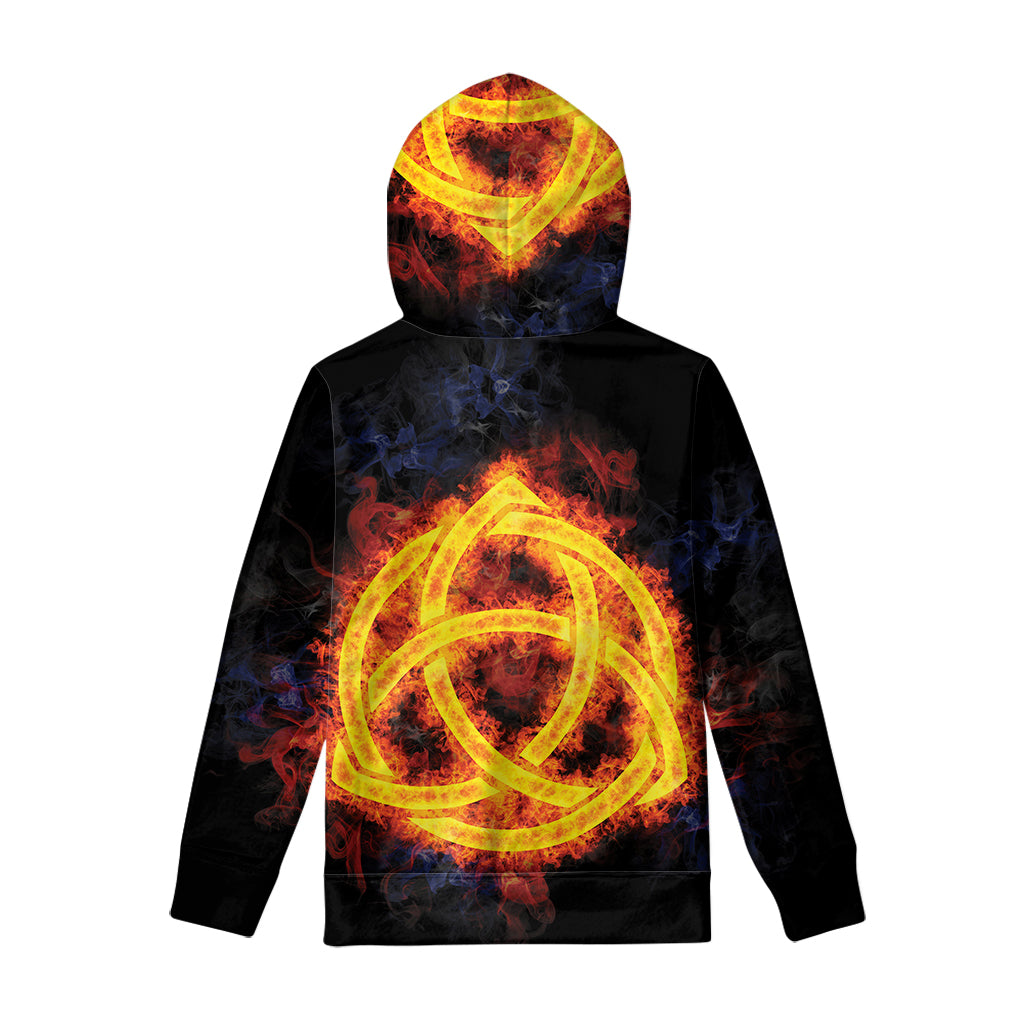 Fire Celtic Knot Print Pullover Hoodie