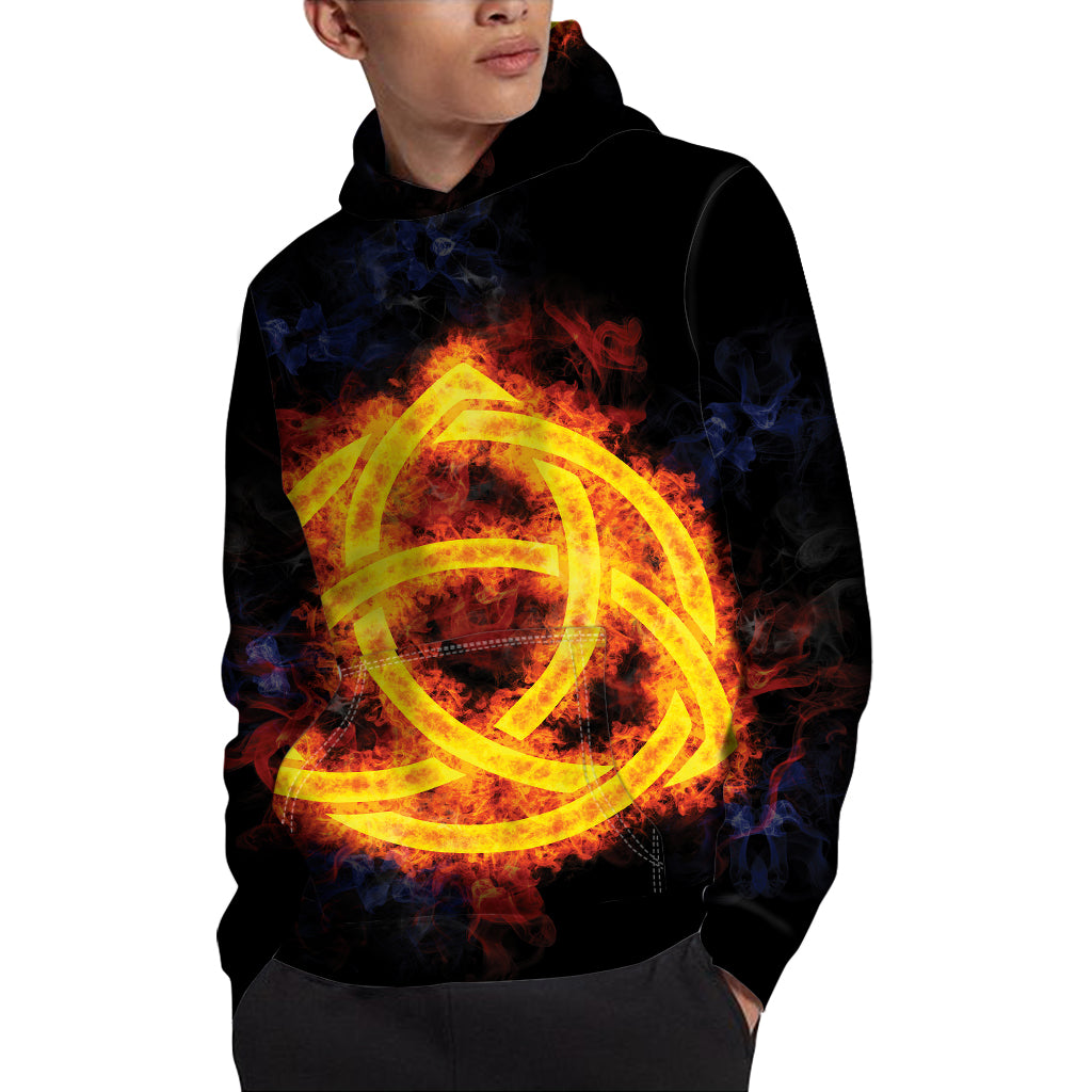 Fire Celtic Knot Print Pullover Hoodie