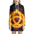 Fire Celtic Knot Print Pullover Hoodie Dress