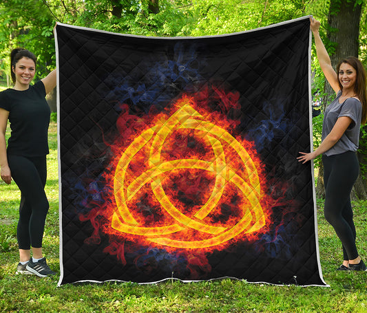 Fire Celtic Knot Print Quilt