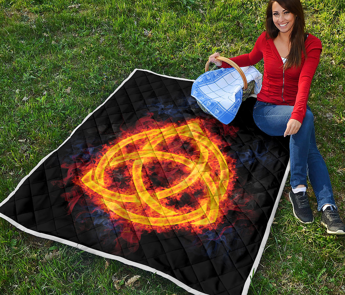Fire Celtic Knot Print Quilt