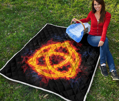 Fire Celtic Knot Print Quilt