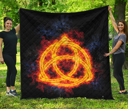 Fire Celtic Knot Print Quilt