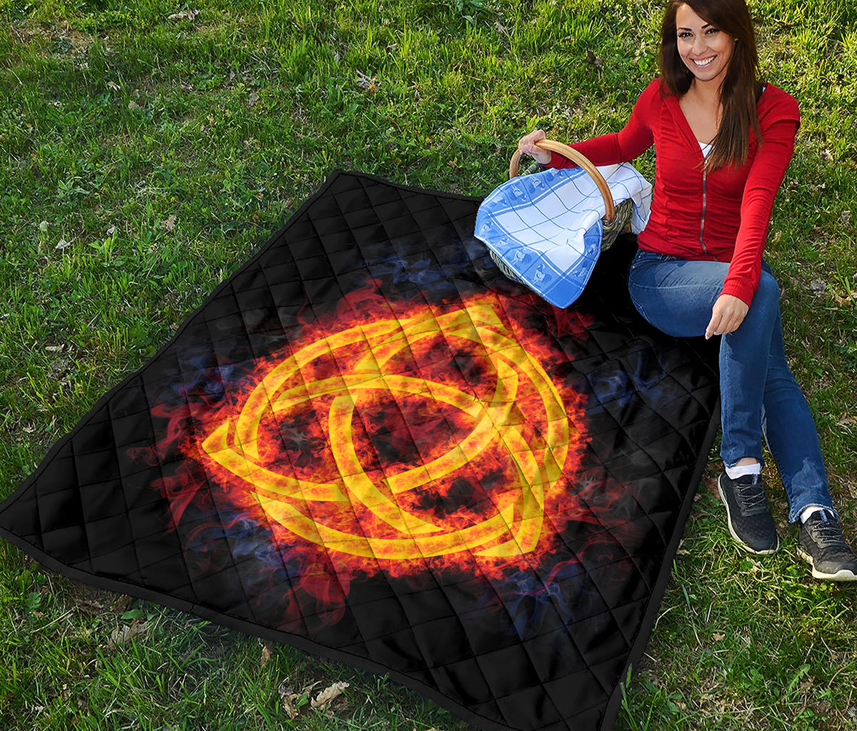 Fire Celtic Knot Print Quilt