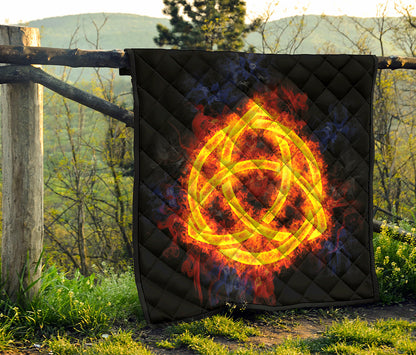 Fire Celtic Knot Print Quilt