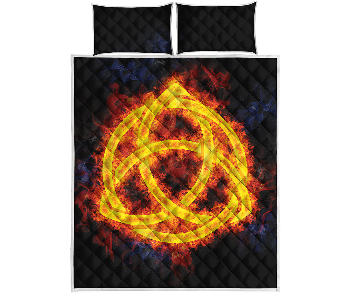 Fire Celtic Knot Print Quilt Bed Set