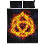 Fire Celtic Knot Print Quilt Bed Set