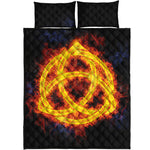 Fire Celtic Knot Print Quilt Bed Set