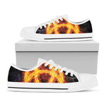 Fire Celtic Knot Print White Low Top Shoes