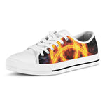 Fire Celtic Knot Print White Low Top Shoes