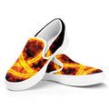Fire Celtic Knot Print White Slip On Sneakers