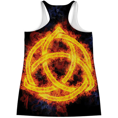 Fire Celtic Knot Print Women's Racerback Tank Top