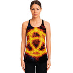 Fire Celtic Knot Print Women's Racerback Tank Top