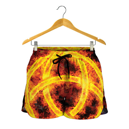 Fire Celtic Knot Print Women's Shorts