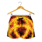 Fire Celtic Knot Print Women's Shorts