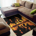 Fire Flame Burning Print Area Rug