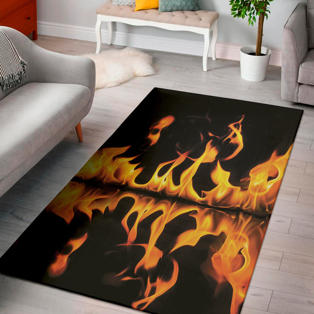 Fire Flame Burning Print Area Rug