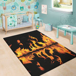 Fire Flame Burning Print Area Rug