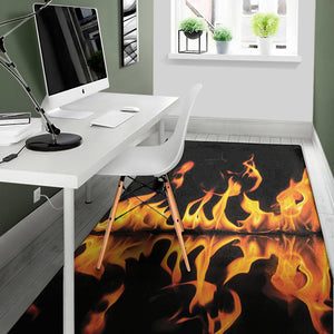 Fire Flame Burning Print Area Rug