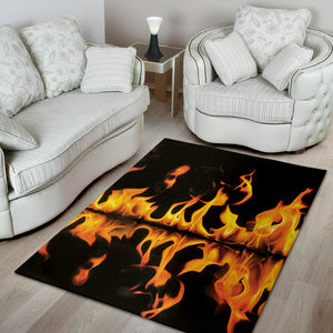 Fire Flame Burning Print Area Rug