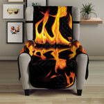 Fire Flame Burning Print Armchair Protector