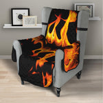 Fire Flame Burning Print Armchair Protector