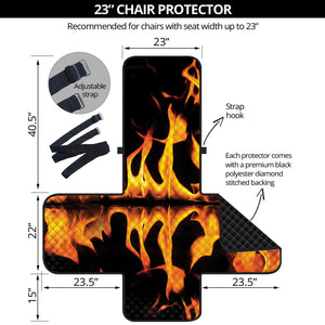 Fire Flame Burning Print Armchair Protector