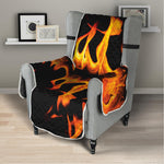 Fire Flame Burning Print Armchair Protector