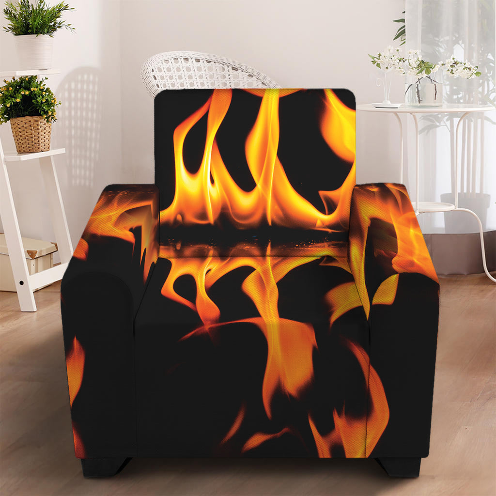 Fire Flame Burning Print Armchair Slipcover