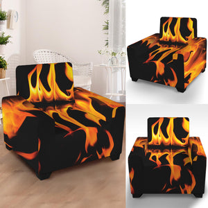 Fire Flame Burning Print Armchair Slipcover