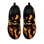 Fire Flame Burning Print Black Sneakers